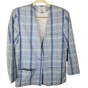 Vintage Pendleton Womens Plaid Blazer Size 8 Career Corp Preppy Work Office Core
